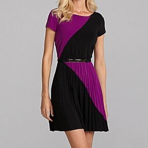 Max & Cleo stretch pleat mini dress NWT XXS
